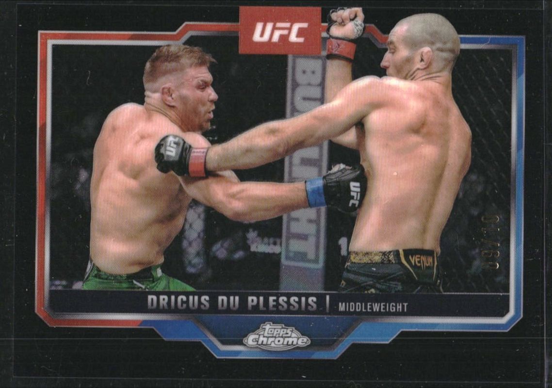 Dricus du Plessis 2025 Topps Chrome UFC #137 Black Refractor /10 RAW