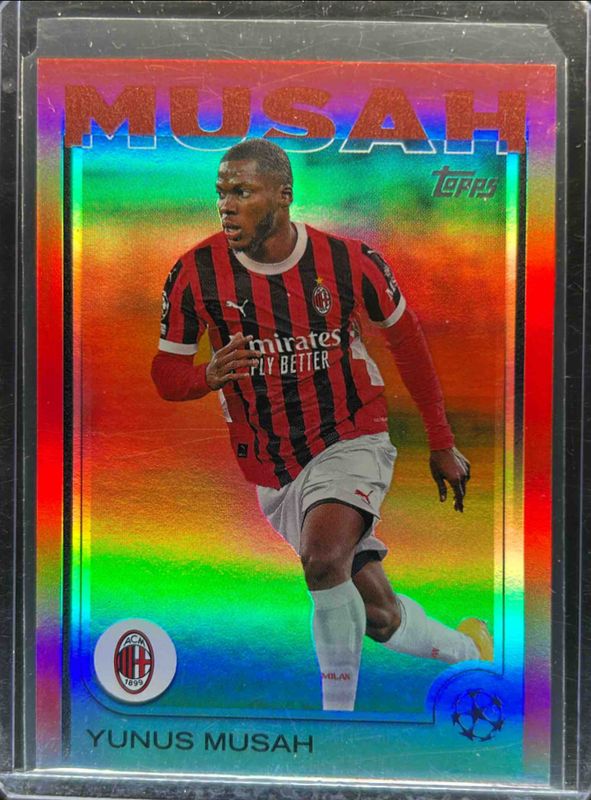 Yunus Musah 2024 Topps UEFA Club Competitions #79 Red Foilboard /5 RAW