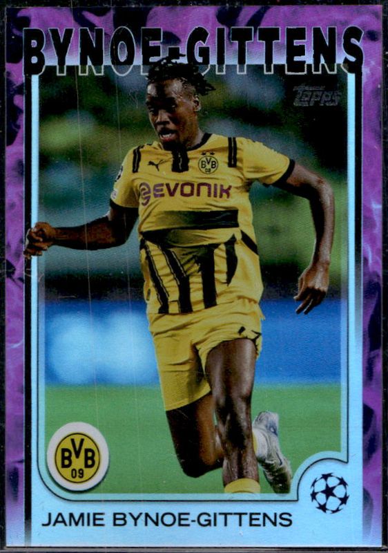 Jamie Bynoe-Gittens 2024 Topps UEFA Club Competitions #58 Pink Inferno /75 RAW