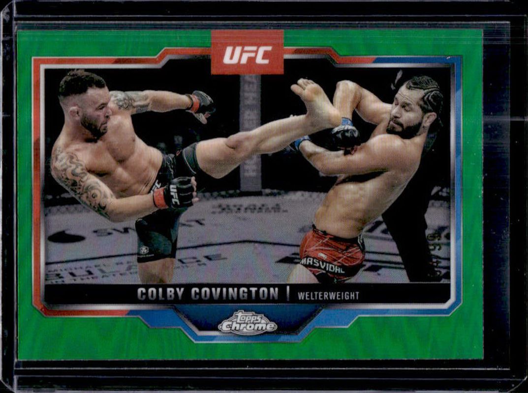 Colby Covington 2025 Topps Chrome UFC #154 Green Refractor /99 RAW
