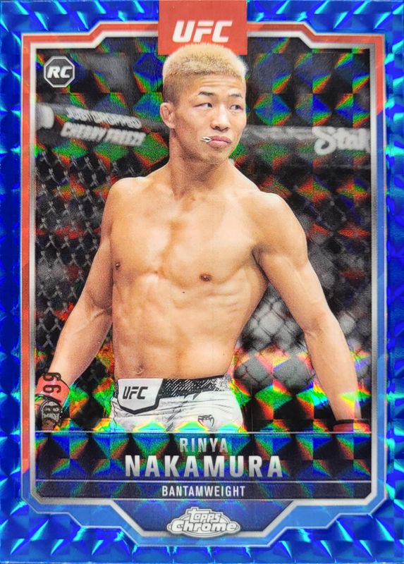 Rinya Nakamura 2025 Topps Chrome UFC #128 Blue Geometric Refractor /99 Rookie RAW