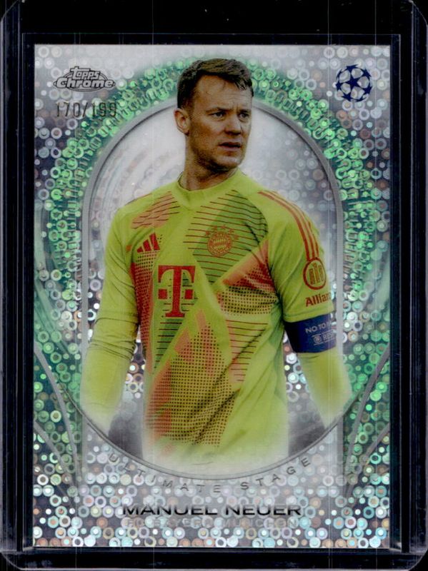 Manuel Neuer 2024 Topps UEFA Club Competitions #USC-18 Ultimate Stage Chrome - Green Refractor /99 RAW