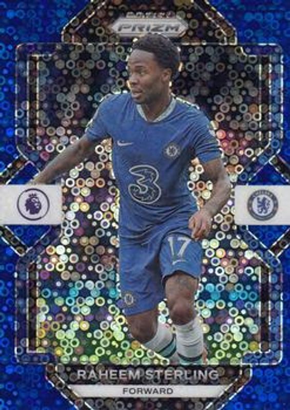 Raheem Sterling 2022 Prizm Premier League #114 Breakaway Blue /75 RAW