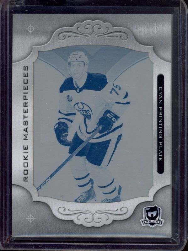 Evan Bouchard 2018 Upper Deck The Cup #TRIL-62 Trilogy Rookies - Printing Plates Cyan /1 RAW
