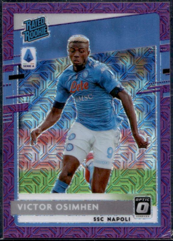 Victor Osimhen 2020 Chronicles #2 Optic Rated Rookies Serie A Purple Mojo RAW