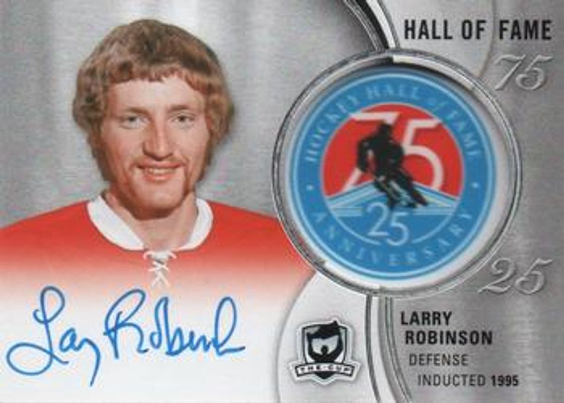 Larry Robinson 2018 Upper Deck The Cup #HOF-LR Hockey Hall of Fame Anniversary 75 Auto Manufactured Patch RAW