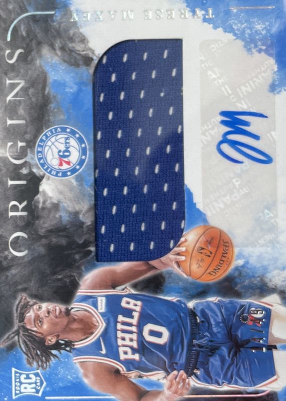 Tyrese Maxey 2020 Origins #RJA-MAX Rookie Jersey Autographs - Blue /49 PSA 10