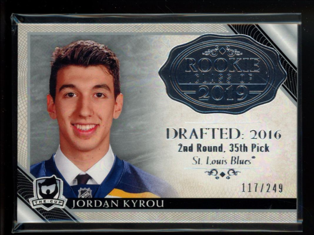Jordan Kyrou 2018 Upper Deck The Cup #2019-KY Rookie Class of 2019 /249 RAW