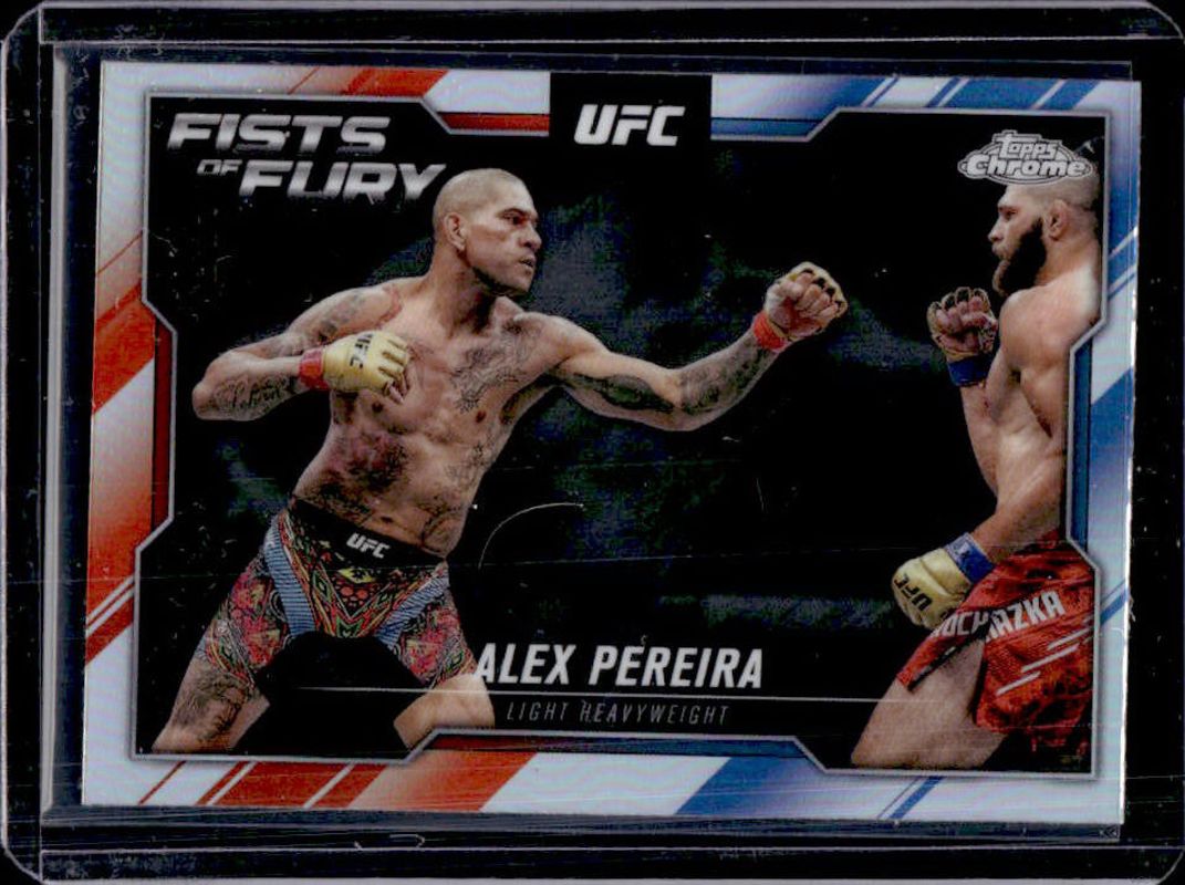 Alex Pereira 2025 Topps Chrome UFC #FOF-1 Fists of Fury RAW