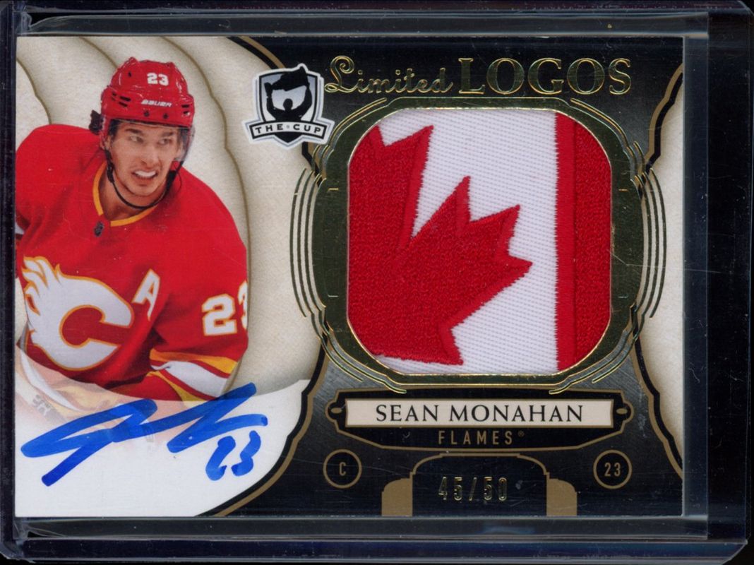 Sean Monahan 2018 Upper Deck The Cup #LL-SM Limited Autographs Jumbo Patch /50 RAW