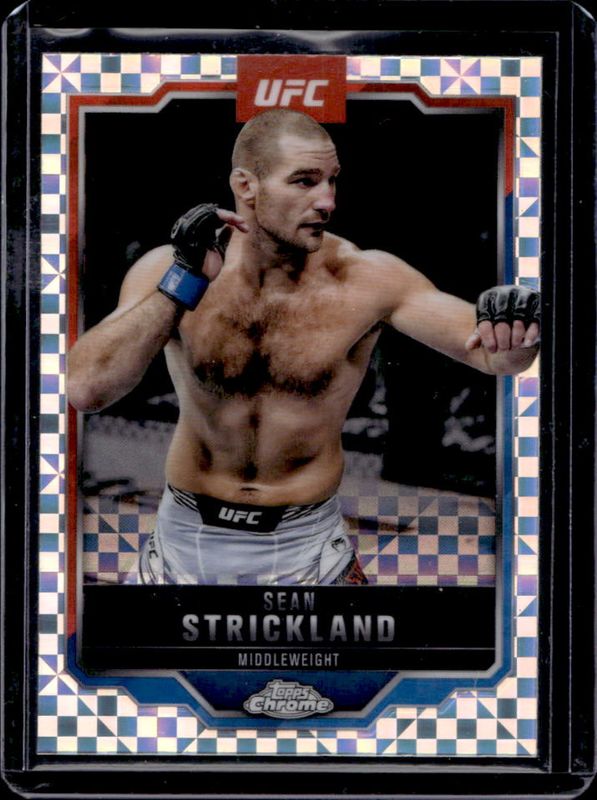 Sean Strickland 2025 Topps Chrome UFC #74 X-Fractor RAW