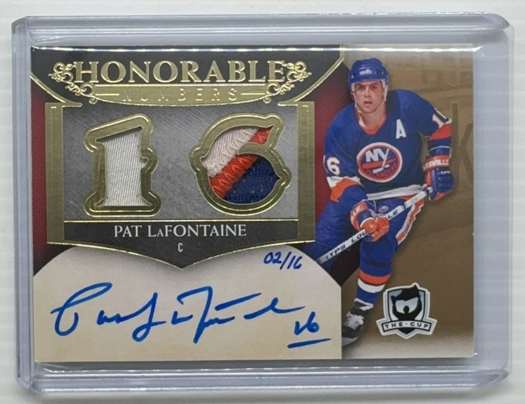 Pat LaFontaine 2018 Upper Deck The Cup #HN-PL Honorable Numbers Autographs Patch /27 RAW