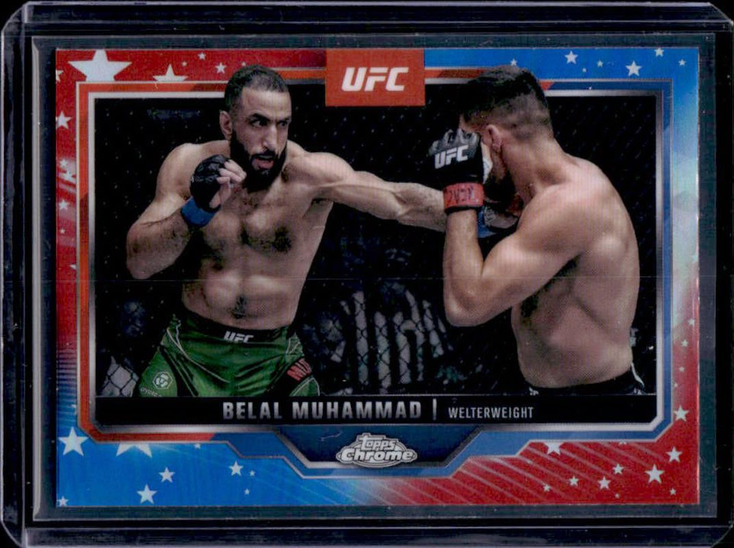 Belal Muhammad 2025 Topps Chrome UFC #126 Red & Blue Refractor RAW