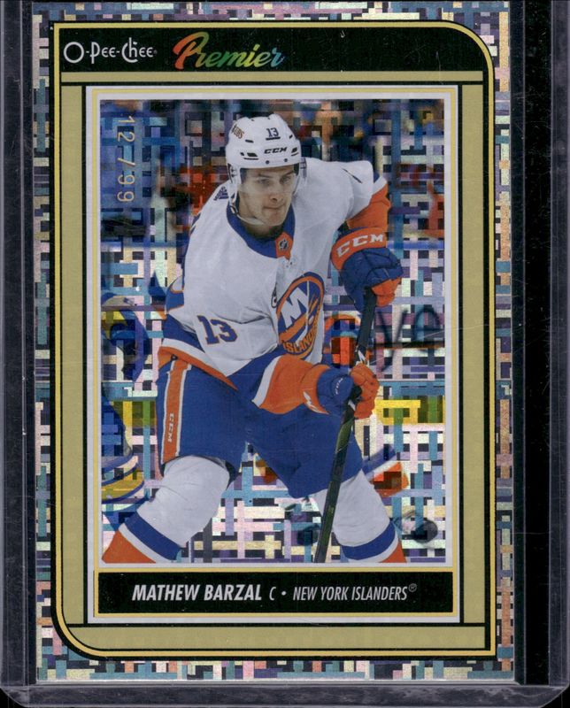 Mathew Barzal 2022 O-Pee-Chee #P-69 O-Pee-Chee Premier - Rainbow /99 RAW
