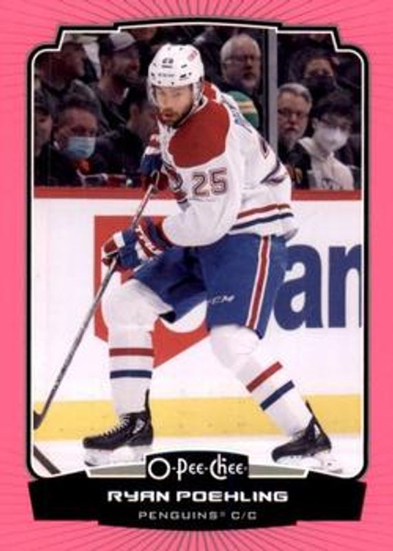 Ryan Poehling 2022 O-Pee-Chee #490 Neon Pink Border /75 RAW