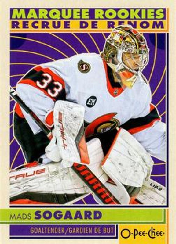 Mads Sogaard 2022 O-Pee-Chee #563 Retro Rookie RAW