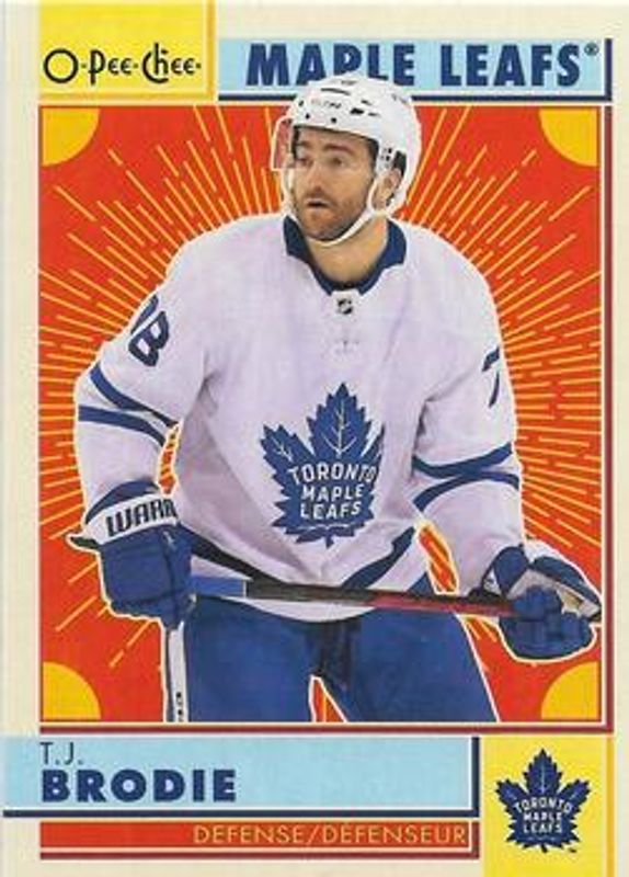 TJ Brodie 2022 O-Pee-Chee #197 Retro Blank Back RAW