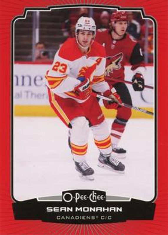 Sean Monahan 2022 O-Pee-Chee #221 Red Border RAW