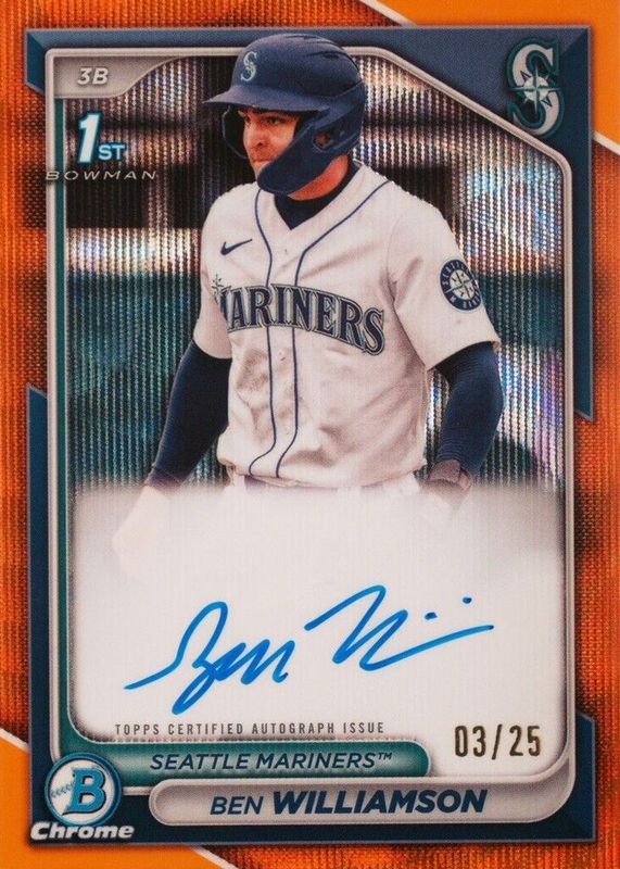 2024 Bowman #CPA-BWI Chrome Prospect Auto - Orange Wave Refractor /25 (1st)