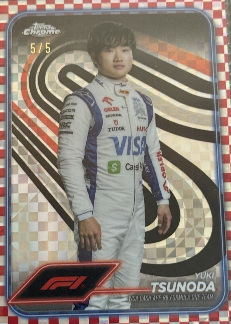 yukiページ Yuki Tsunoda 2024 Topps Chrome Formula 1 #17 Red Checker Flag