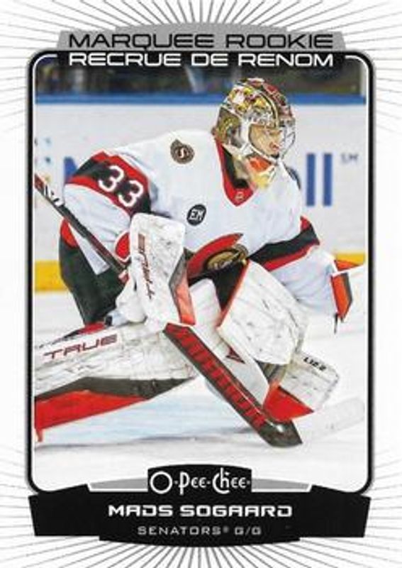 Mads Sogaard 2022 O-Pee-Chee #563 Base Rookie RAW