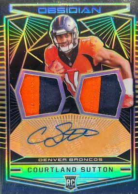 2018 Obsidian #15 Rookie Jersey Ink Dual Relics - Electric Etch Orange (/50)