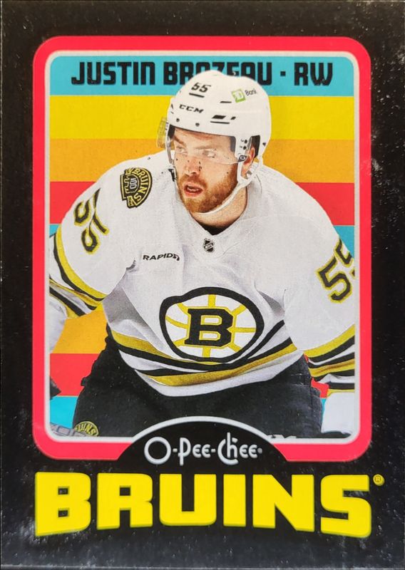 Justin Brazeau 2024 O-Pee-Chee #582 Retro - Black Border /100 Rookie RAW