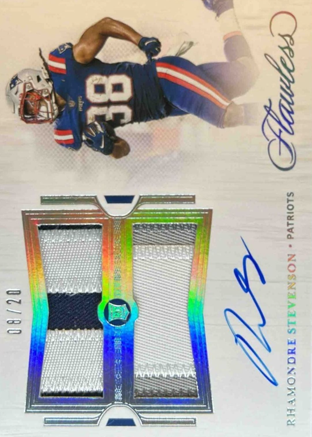 Rhamondre Stevenson 2021 Flawless #RDPA-RST Rookie Dual Patch Auto ...