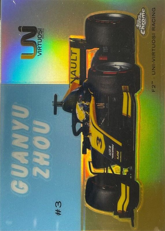 Zhou Guanyu 2020 Topps Chrome Formula 1 #54W-26 1954 World on Wheels - Gold Refractor /50 RAW