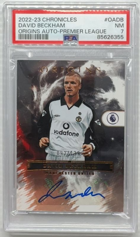 David Beckham 2022 Chronicles #OA-DBE Origins Autographs Premier League /139 RAW