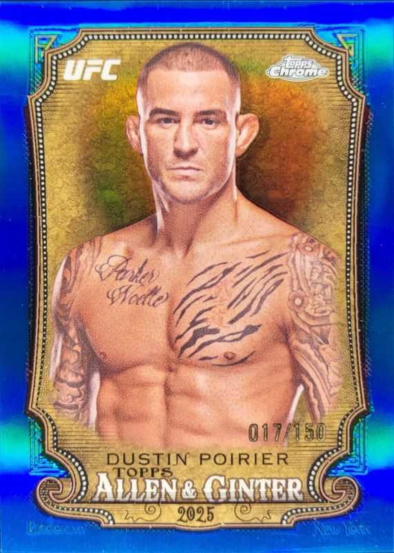 Dustin Poirier 2025 Topps Chrome UFC #AAG-29 Allen & Ginter - Blue Refractor /150 RAW