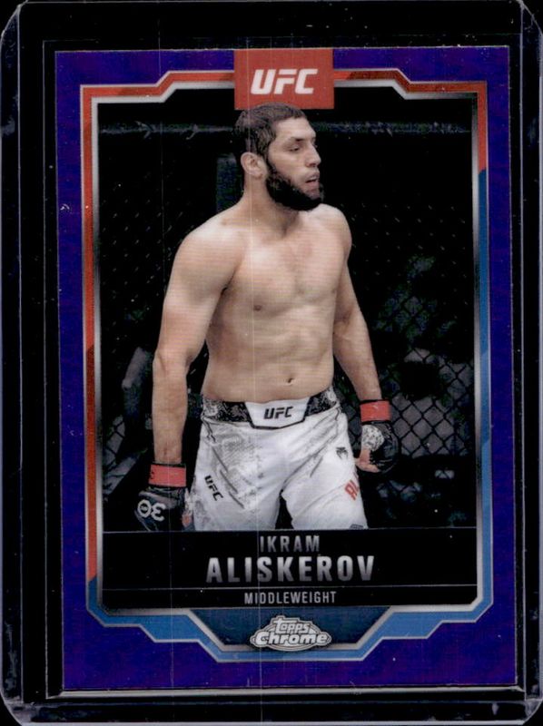 Ikram Aliskerov 2025 Topps Chrome UFC #86 Purple Refractor RAW