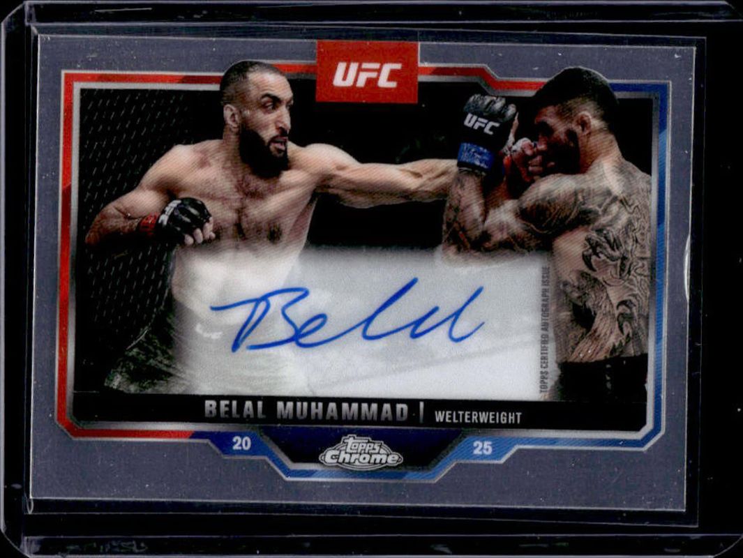 Belal Muhammad 2025 Topps Chrome UFC #CVA-BM Chrome Veteran Autographs RAW