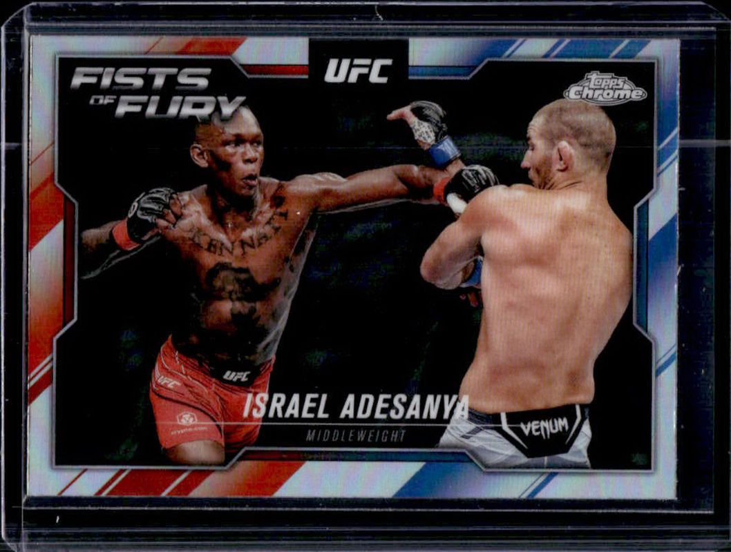 Israel Adesanya 2025 Topps Chrome UFC #FOF-8 Fists of Fury RAW