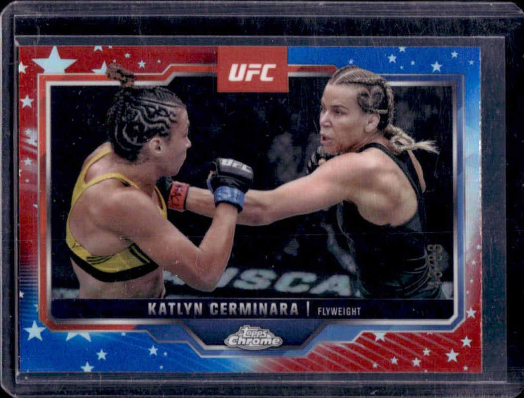 Katlyn Cerminara 2025 Topps Chrome UFC #114 Red White Blue Refractor /88 RAW