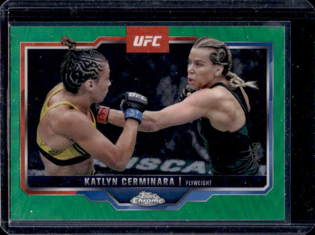 Katlyn Cerminara 2025 Topps Chrome UFC #114 Green Refractor /99 RAW