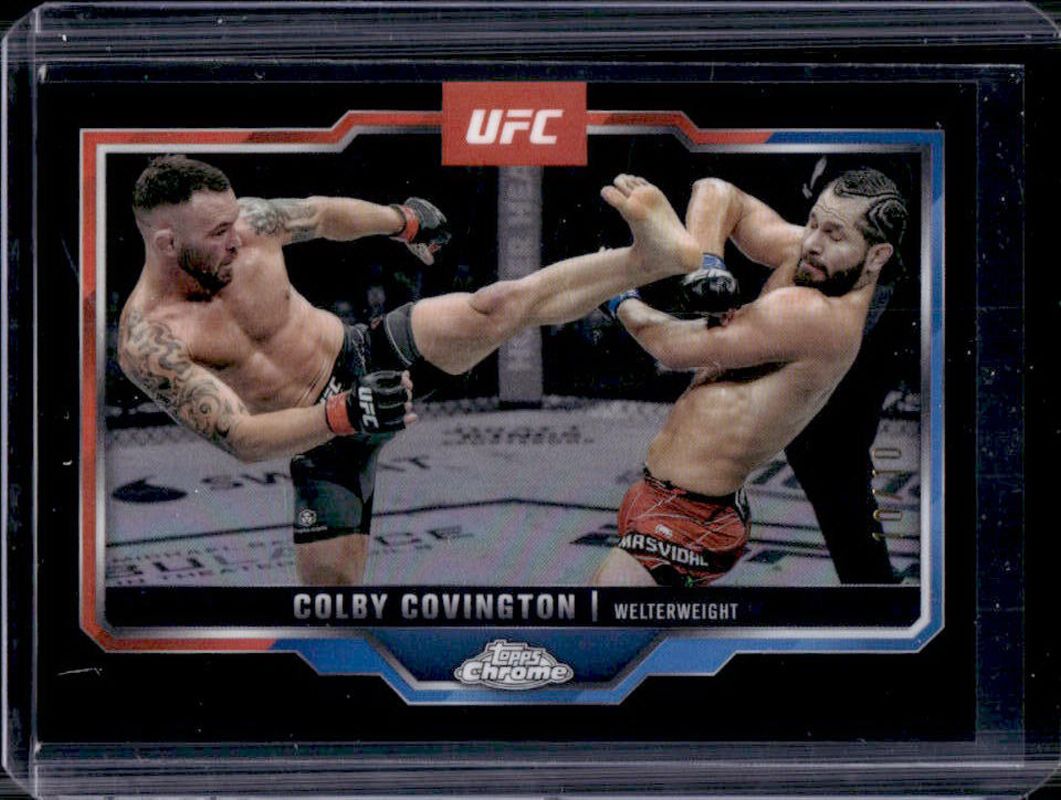 Colby Covington 2025 Topps Chrome UFC #154 Black Refractor /10 RAW