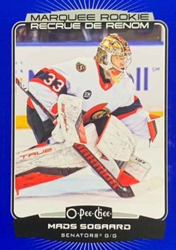 Mads Sogaard 2022 O-Pee-Chee #563 Blue Border Rookie RAW