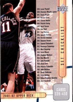 2001 Upper Deck #405 Checklist