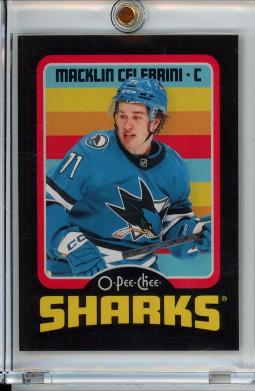 Macklin Celebrini 2024 O-Pee-Chee #545 Retro - Black Border /100 Rookie RAW
