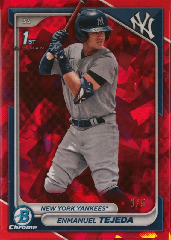 Enmanuel Tejeda 2024 Bowman #BCP-103 Chrome Prospects - Red Refractor /5 (1st) RAW