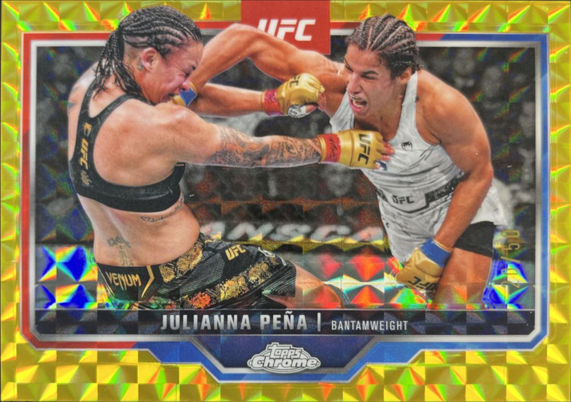Julianna Pena 2025 Topps Chrome UFC #142 Gold Geometric Refractor /50 RAW