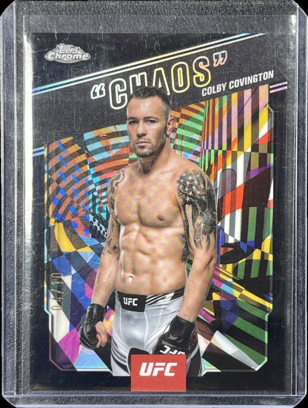 Colby Covington 2025 Topps Chrome UFC #AKA-7 AKA - Black Refractor /10 RAW