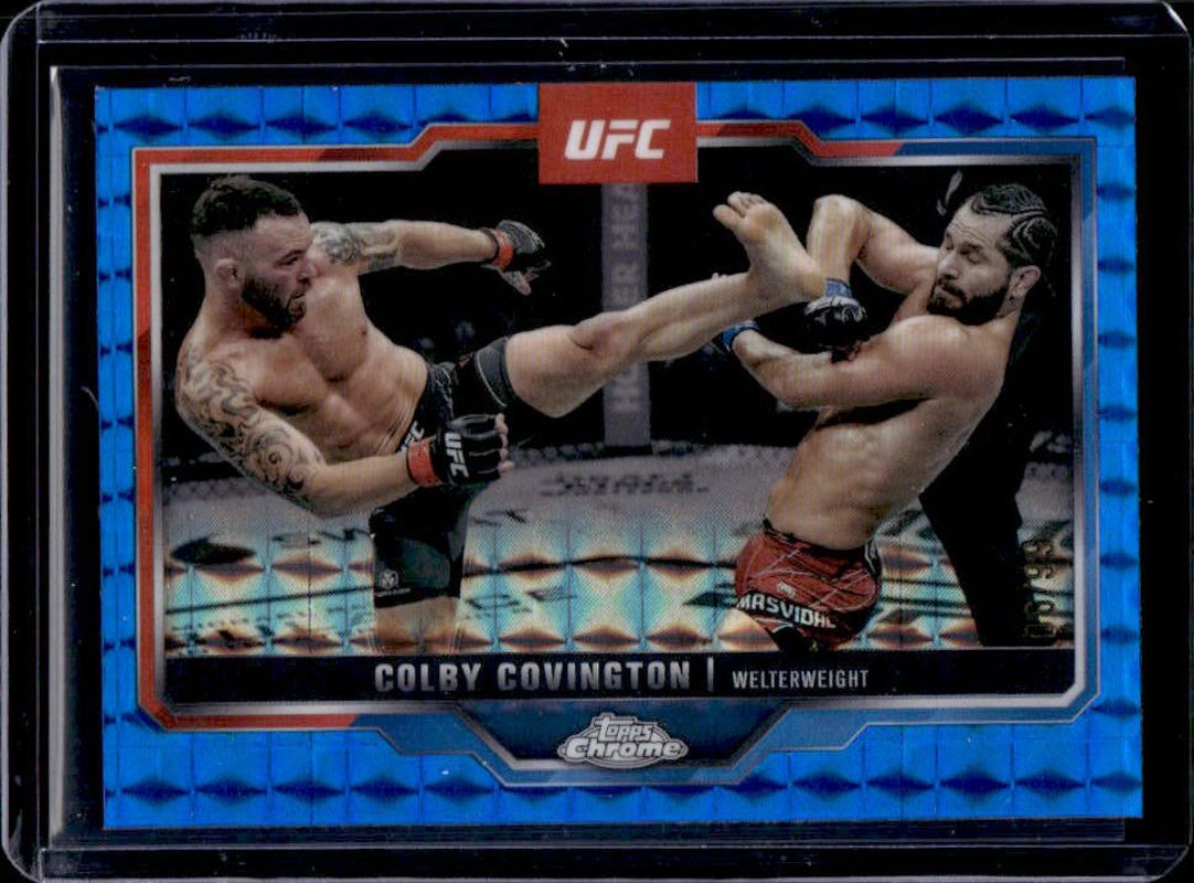 Colby Covington 2025 Topps Chrome UFC #154 Blue Geometric Refractor /99 RAW