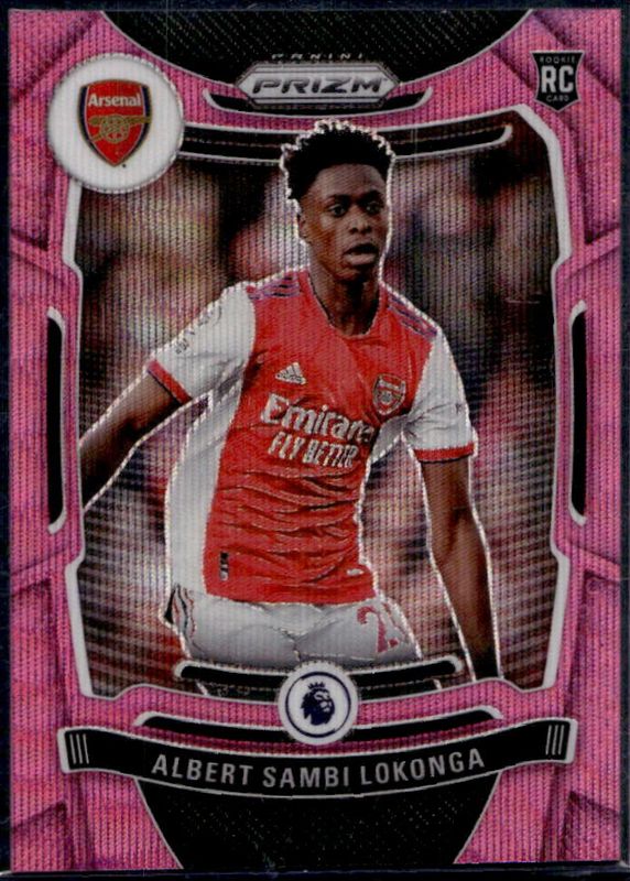 Albert Sambi Lokonga 2021 Chronicles #201 Premier League Pink Wave FOTL /19 Rookie RAW