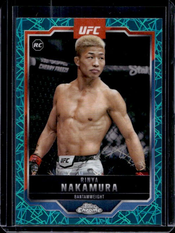 Rinya Nakamura 2025 Topps Chrome UFC #128 Teal Lazer Refractor /175 Rookie RAW