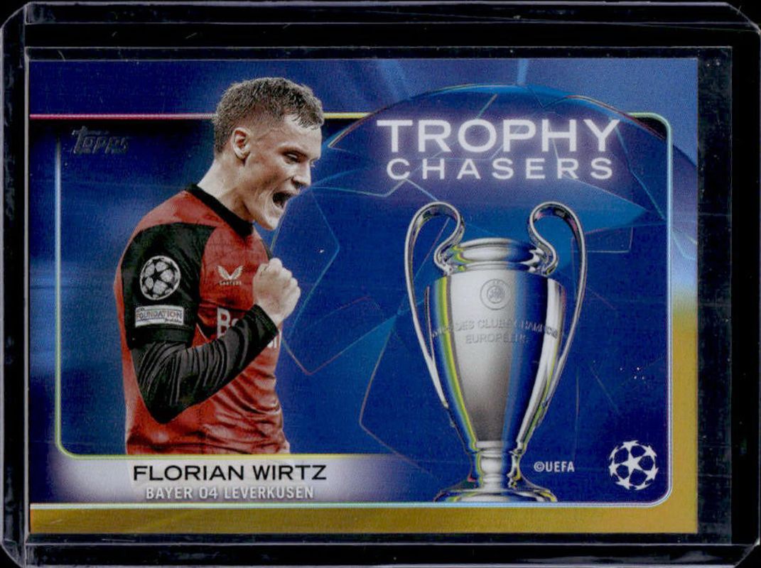 Florian Wirtz 2024 Topps UEFA Club Competitions #RF-4 Trophy Chasers - Orange Foilboard /25 RAW