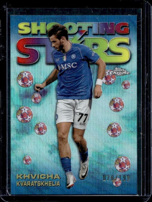 2023 Topps Chrome UEFA Club Competitions #98-6 1998 Topps Chrome Shooting Stars - Aqua Wave Refractor /199