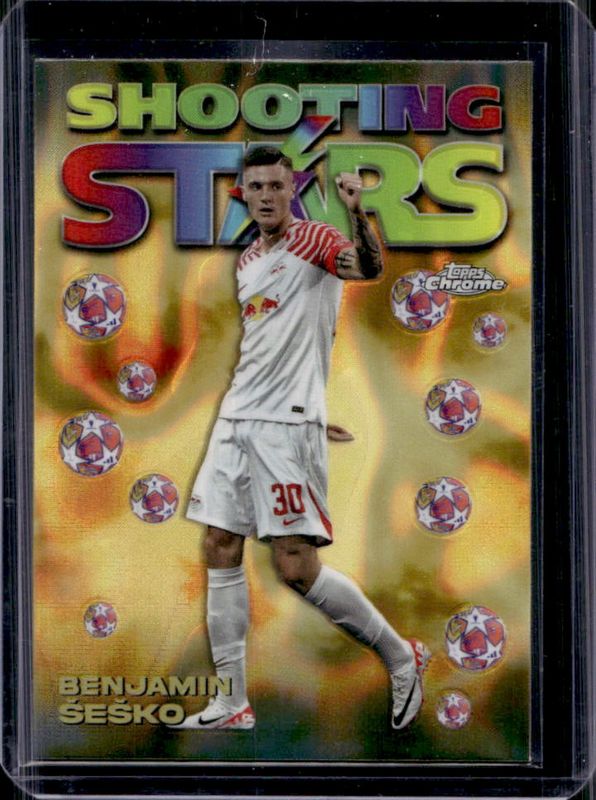 2023 Topps Chrome UEFA Club Competitions #98-9 1998 Topps Chrome Shooting Stars - Gold Lava Refractor
