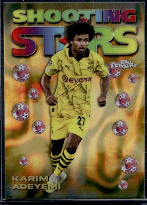 Karim Adeyemi 2023 Topps Chrome UEFA Club Competitions #98-2 1998 Topps Chrome Shooting Stars - Gold Lava Refractor RAW